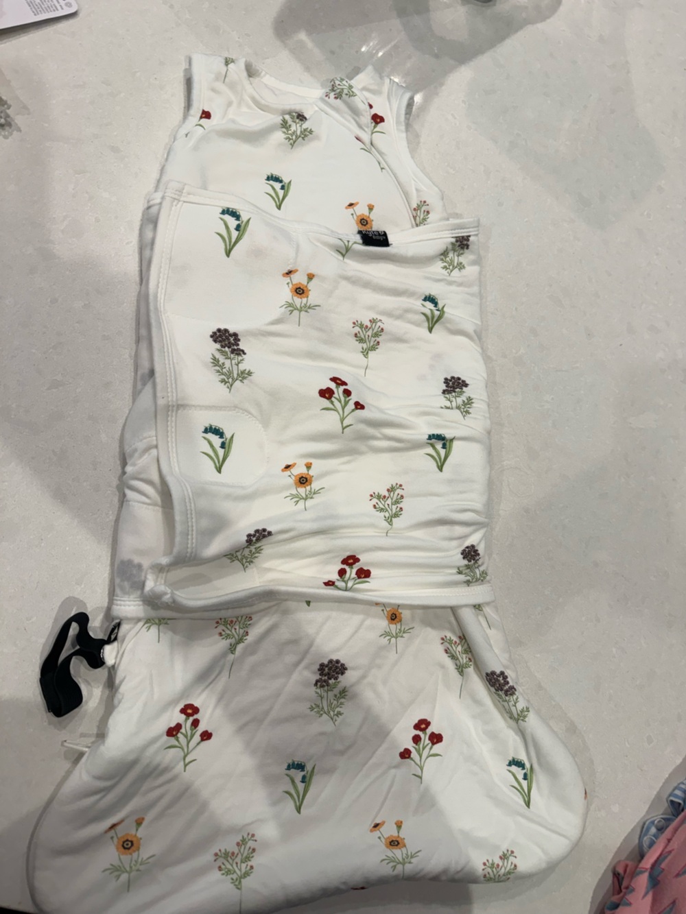 Kyte White Floral Print Kids Sleep Sack - Soft Cotton